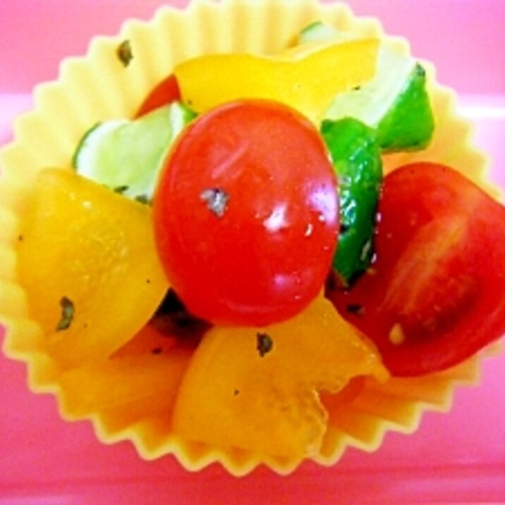 カラフルコロコロ野菜のバジルサラダ レシピ 作り方 By Mococo05 楽天レシピ カラフルコロコロ野菜のバジルサラダ レシピ 作り方 By Mococo05 楽天レシピ